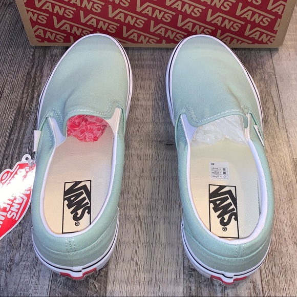 Vans aqua green slip on shoes sneakers - Picture 6 of 6